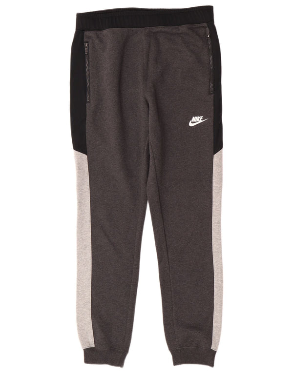 Pantaloni da tuta Nike da uomo, pantaloni da jogging, piccoli, in cotone color block grigio