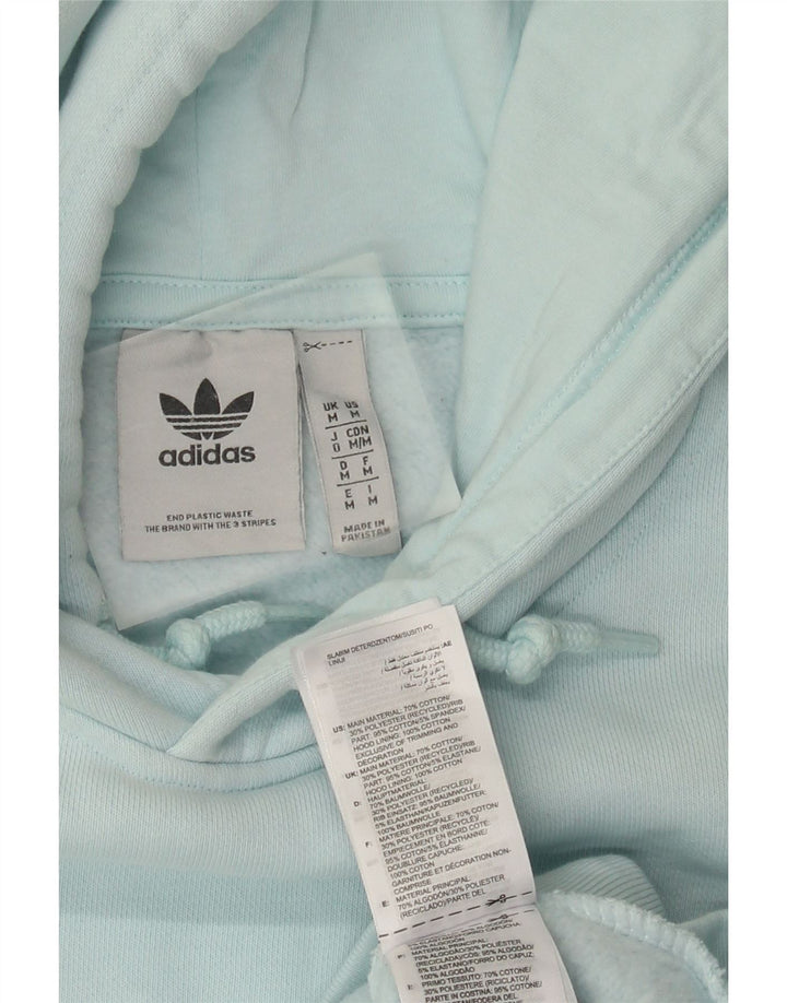Felpa con cappuccio da uomo Adidas in cotone blu medio