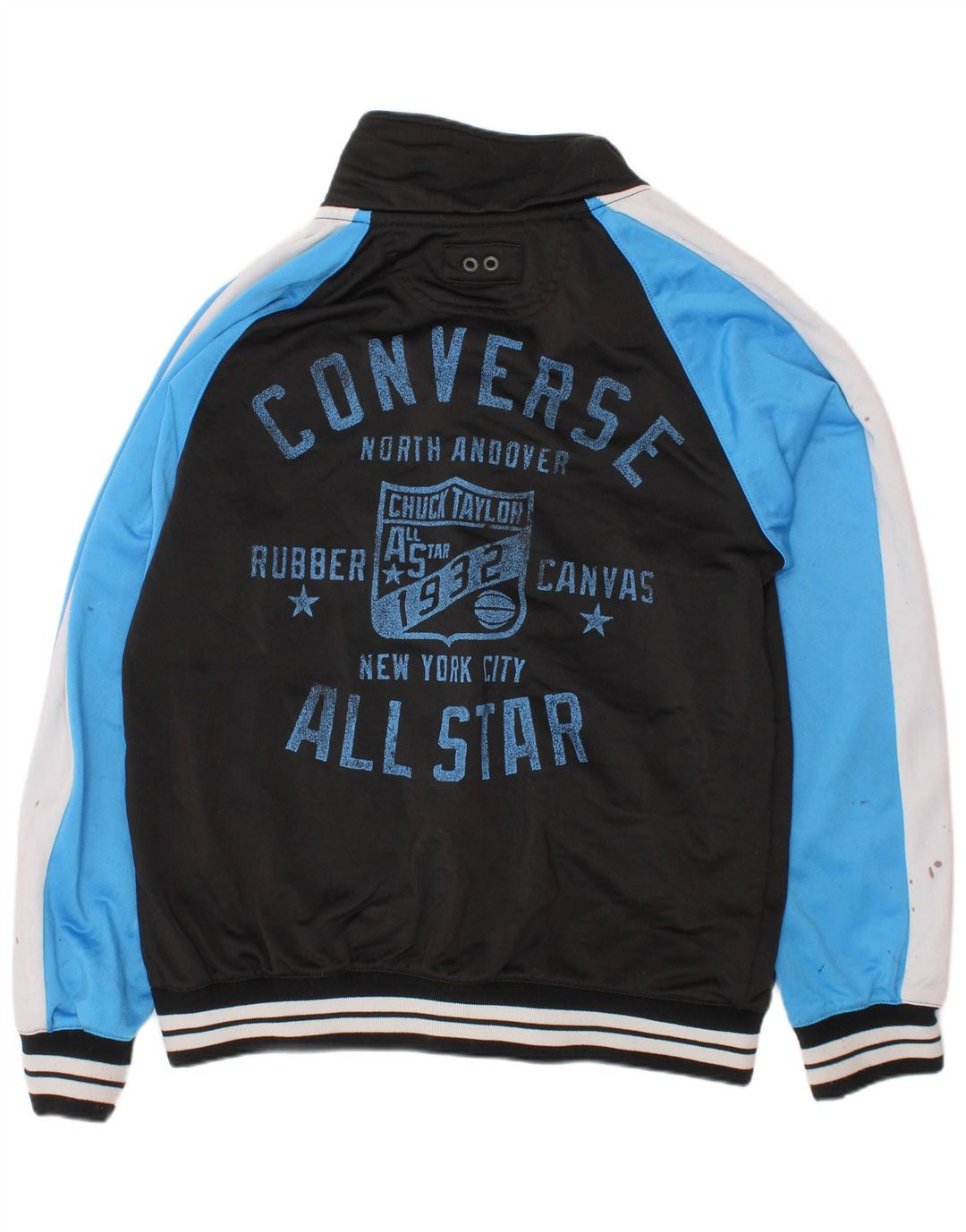 Giacca da tuta da ragazzo CONVERSE 10-11 anni, blocco colore nero medio