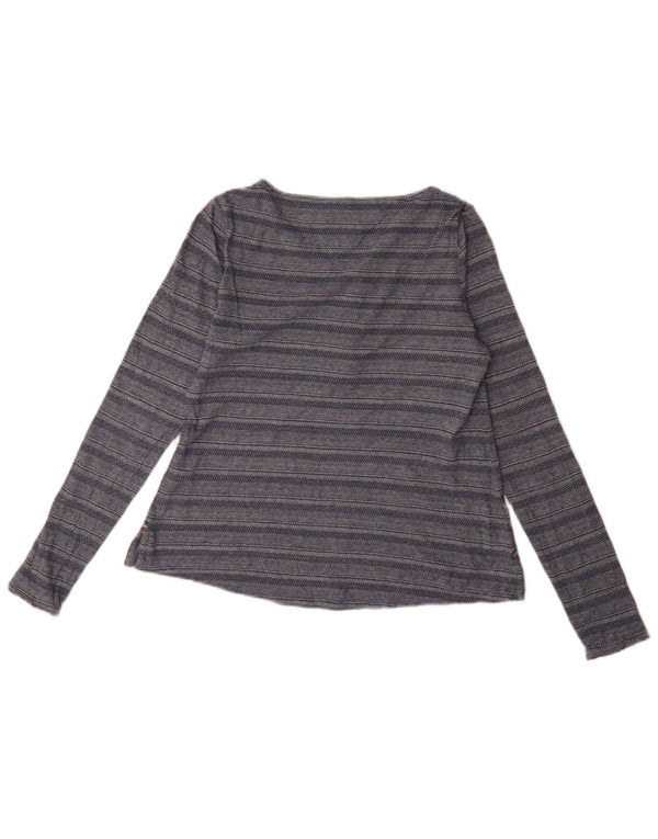 Tommy Hilfiger Donna Top Oversize Manica Lunga UK 6 XS Blu Navy a Righe