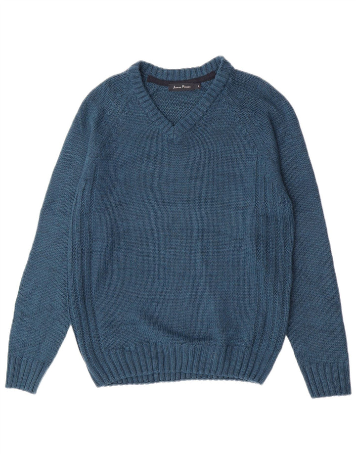 Maglione da uomo con scollo a V James Pringle piccolo acrilico blu