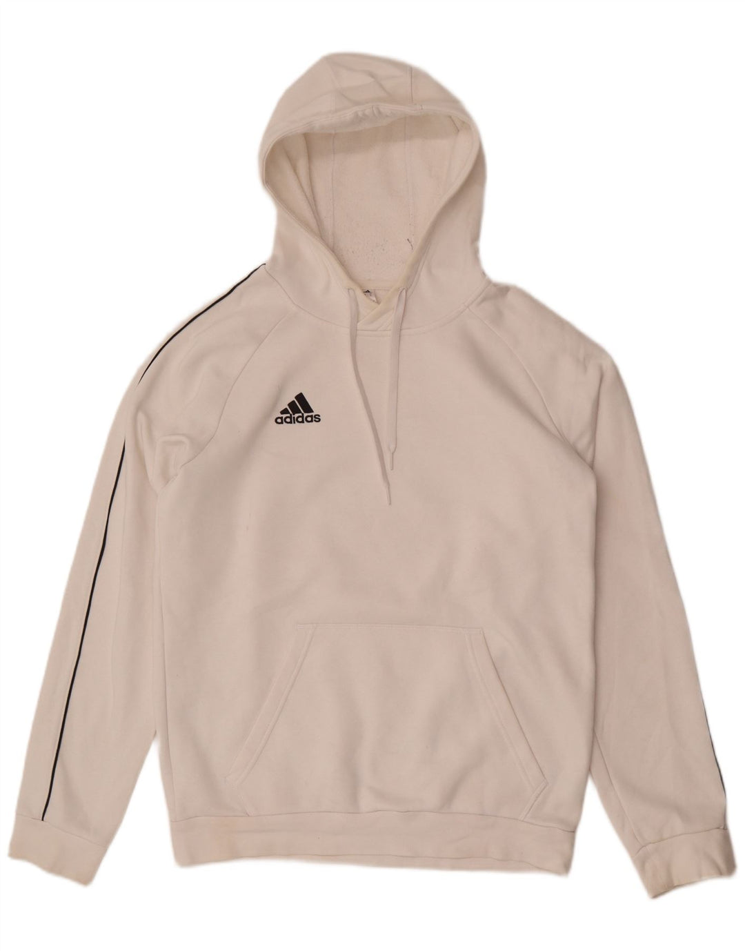 Felpa con cappuccio da uomo Adidas, cotone bianco medio