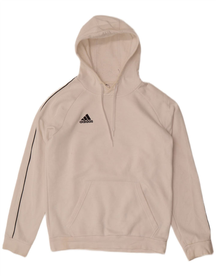 Felpa con cappuccio da uomo Adidas, cotone bianco medio