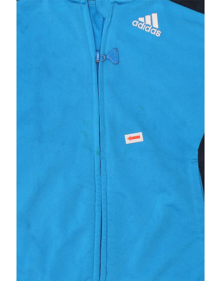ADIDAS Boys Tracksuit Top Jacket 3-4 Years Blue Colourblock Polyester Vintage Adidas and Second-Hand Adidas from Messina Hembry 