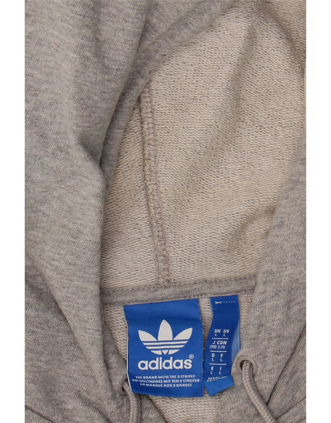 ADIDAS Mens Graphic Zip Hoodie Sweater Large Grey Cotton Vintage Adidas and Second-Hand Adidas from Messina Hembry 