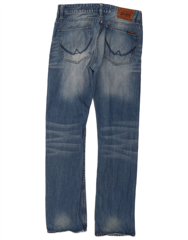 Jeans dritti da donna SUPERDRY W32 L32 in cotone blu