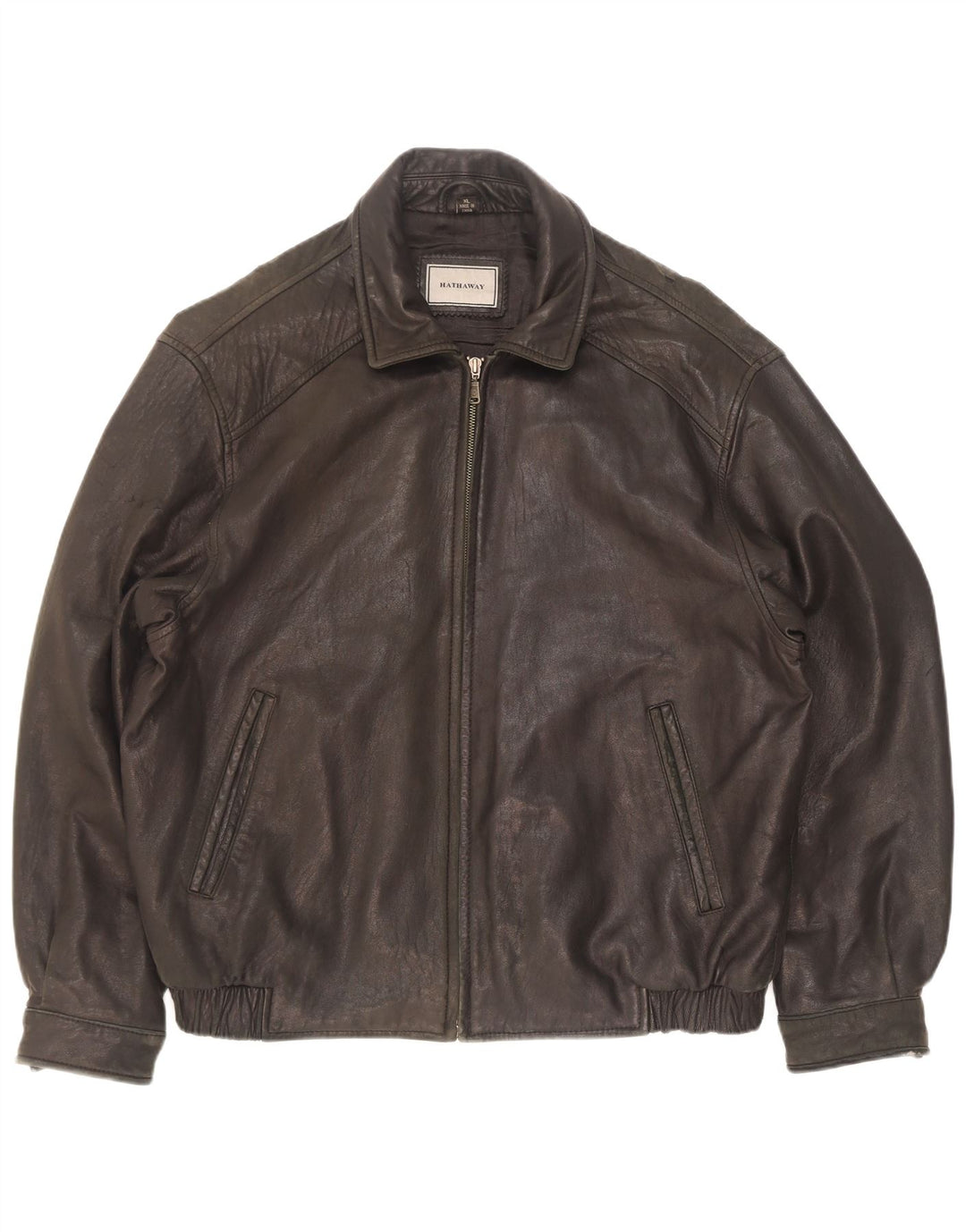 Giacca in pelle da uomo Hathaway UK 42 XL Pelle nera
