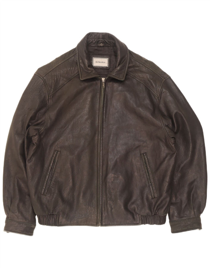 Giacca in pelle da uomo Hathaway UK 42 XL Pelle nera