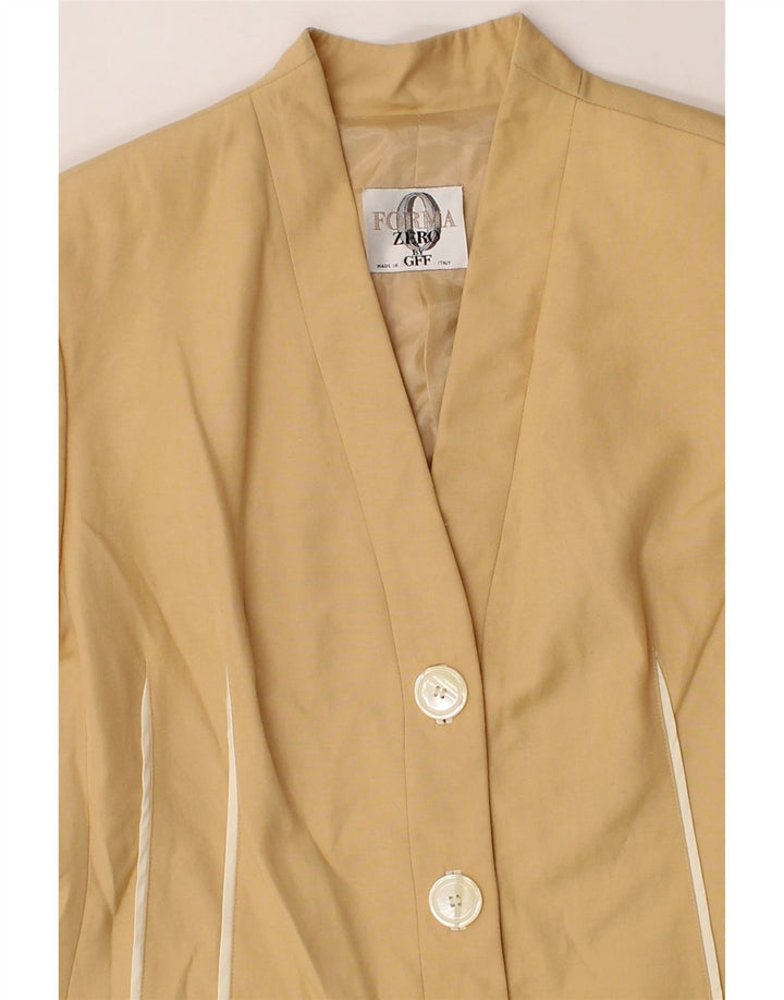 GIANFRANCO FERRE Womens Short Sleeve Blazer Jacket UK 16 Large Beige Vintage Gianfranco Ferre and Second-Hand Gianfranco Ferre from Messina Hembry 