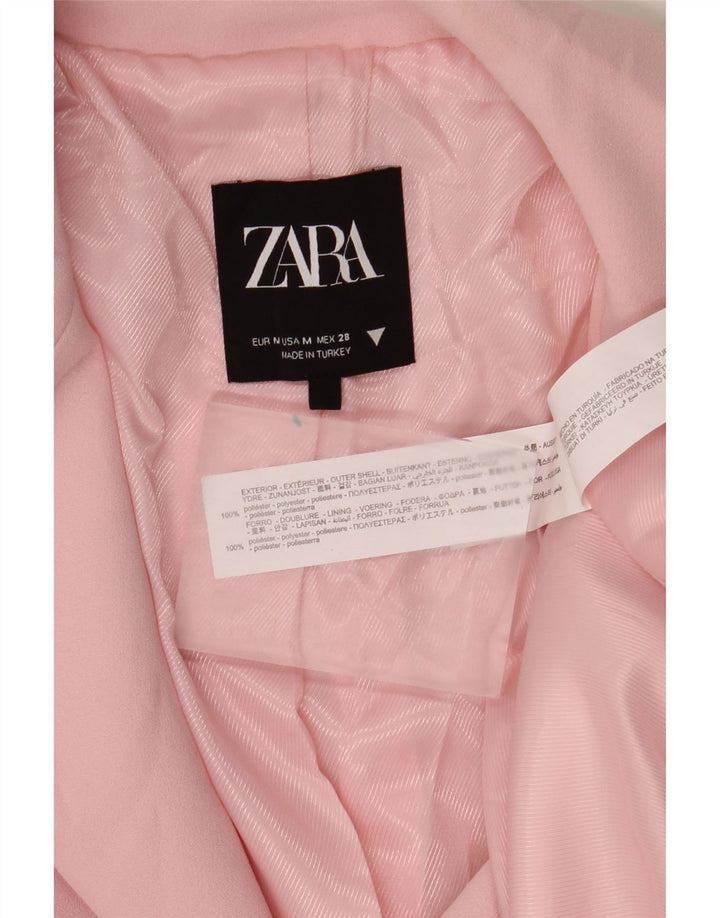 Giacca blazer a 2 bottoni da donna Zara UK 14 poliestere rosa medio