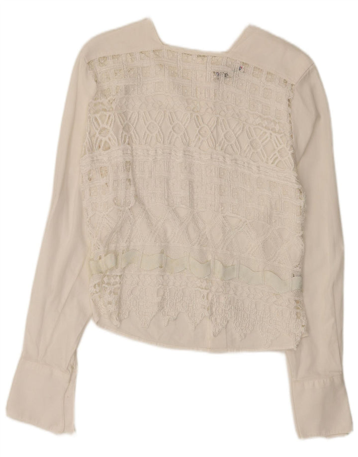 Enara Camicece Camicia in pizzo da donna Camicetta UK 12 Viscosa bianca media