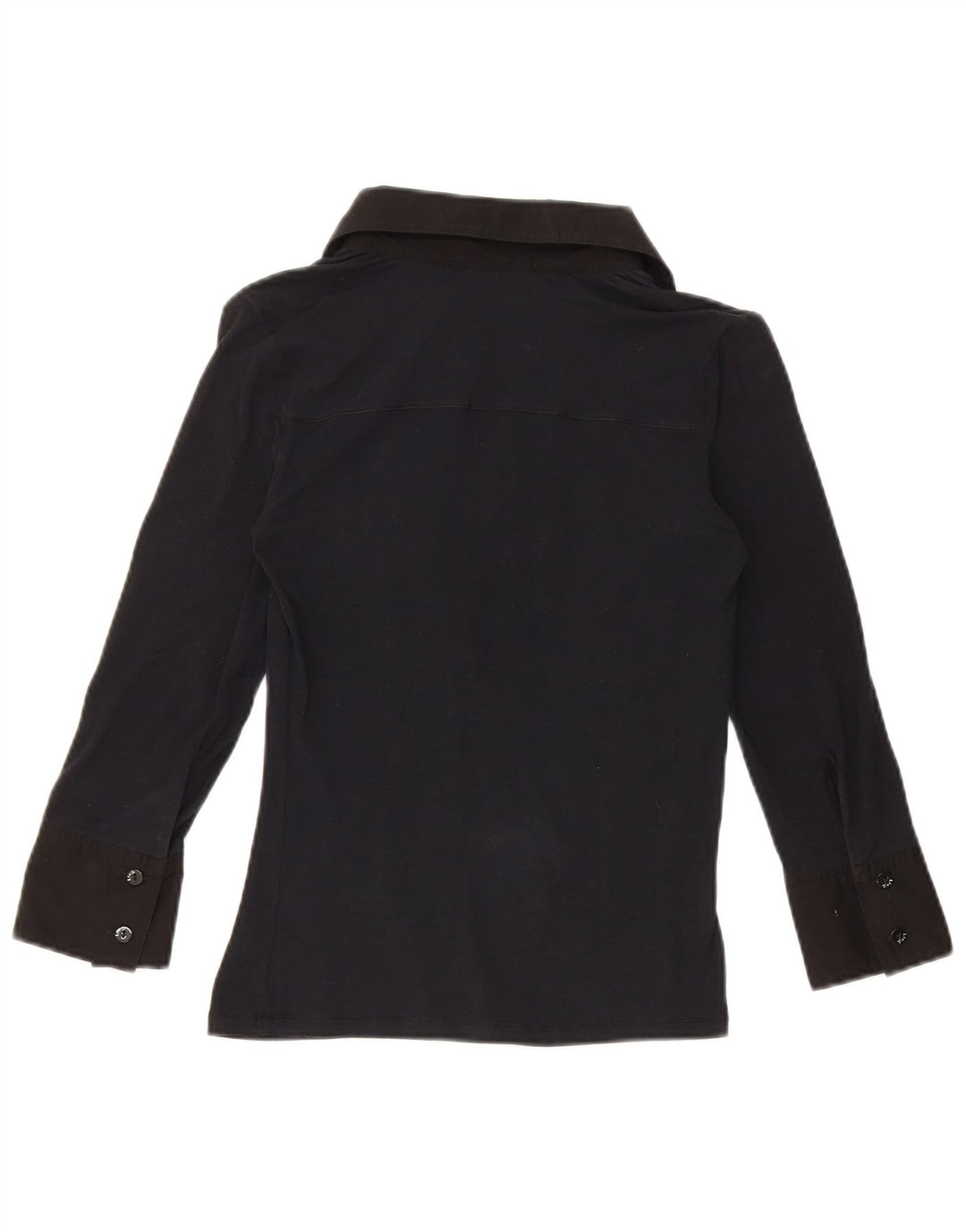 Liu Jo Donna Pullover Manica a 3/4 Camicia Camicetta UK 8 Small Blu Navy