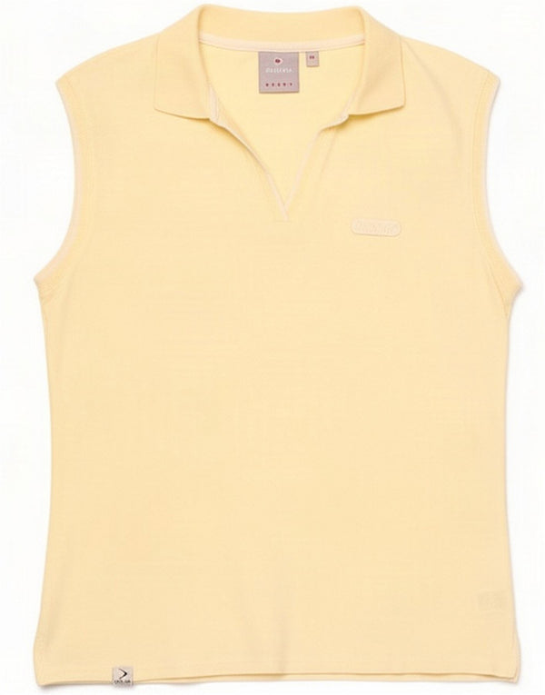 Polo senza maniche da donna Dunlop UK 14 cotone giallo medio