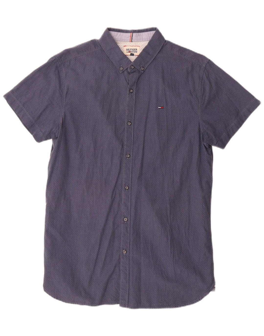 Camicia a maniche corte da uomo Tommy Hilfiger grande blu maculato