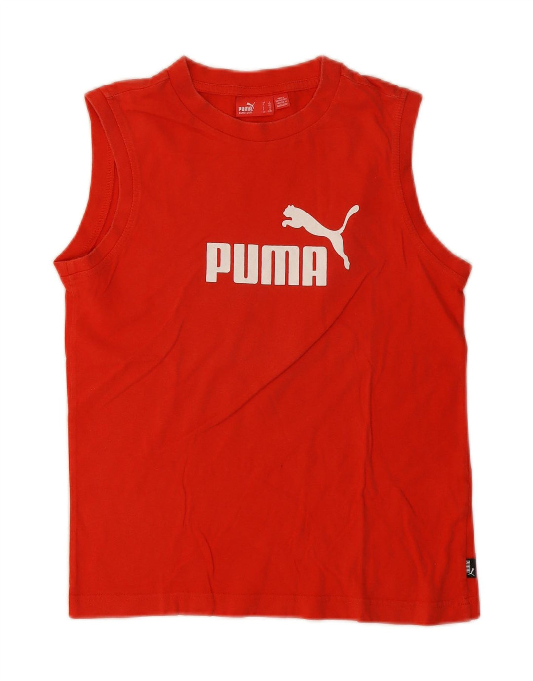 Canotta grafica Puma da ragazzo 11-12 anni in cotone rosso