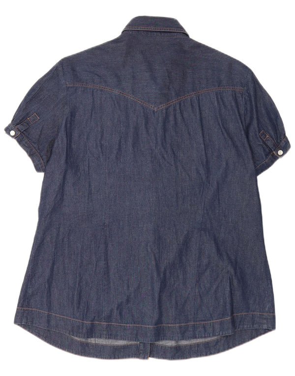 Camicia in denim a maniche corte da donna Carrera UK 18 XL Cotone blu navy