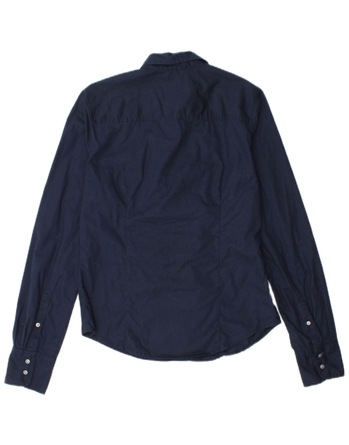 Camicia slim 365 da donna J. Crew US 6 cotone blu navy medio