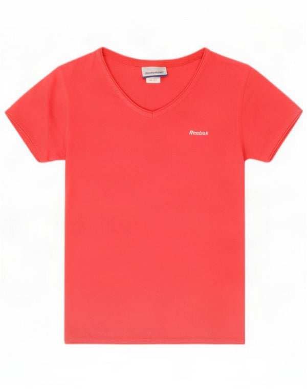 Reebok Womens Crop T-Shirt Top UK 8 Small Red Polyester
