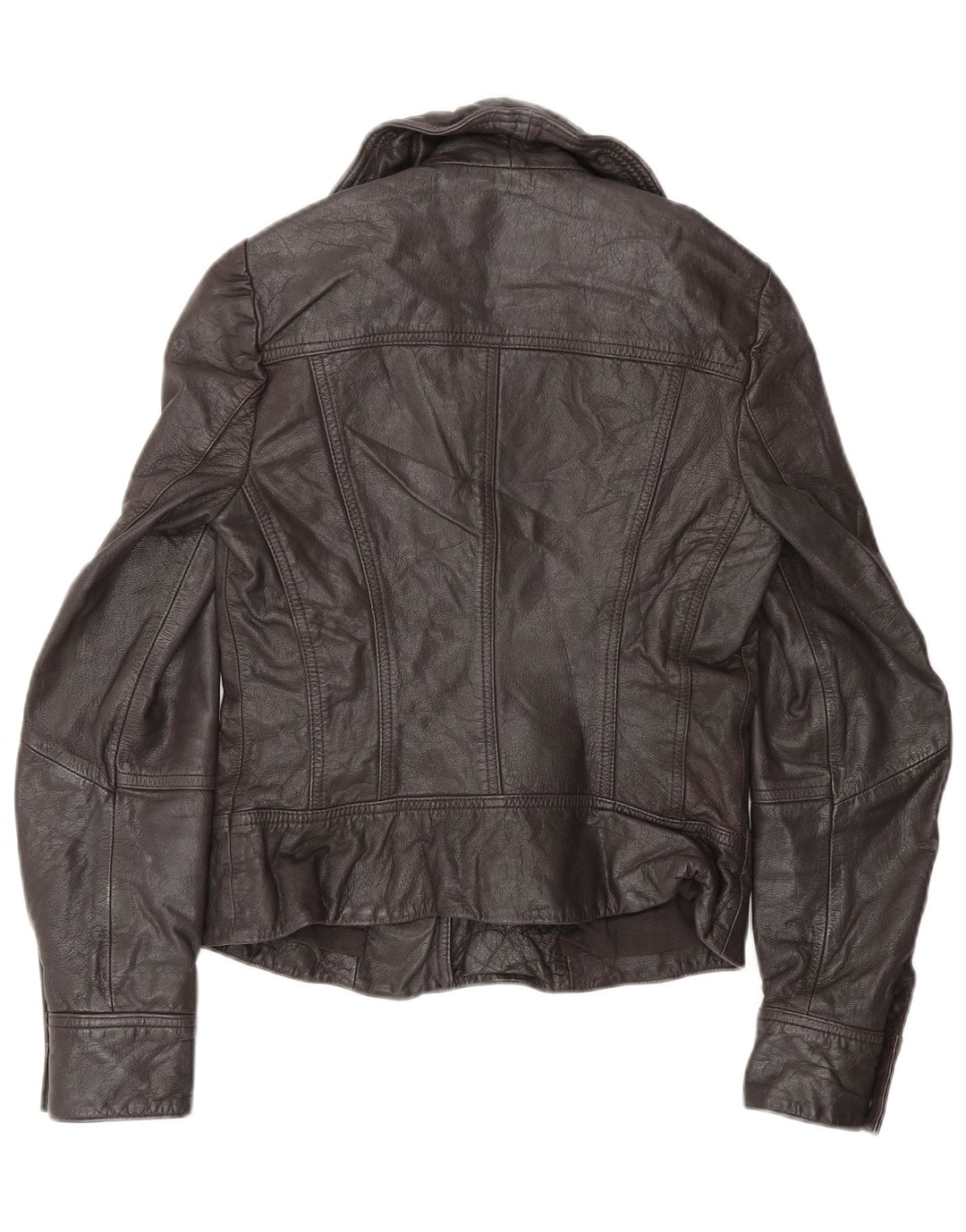 Giacca da motociclista da donna All Saints UK 8 piccola in pelle marrone