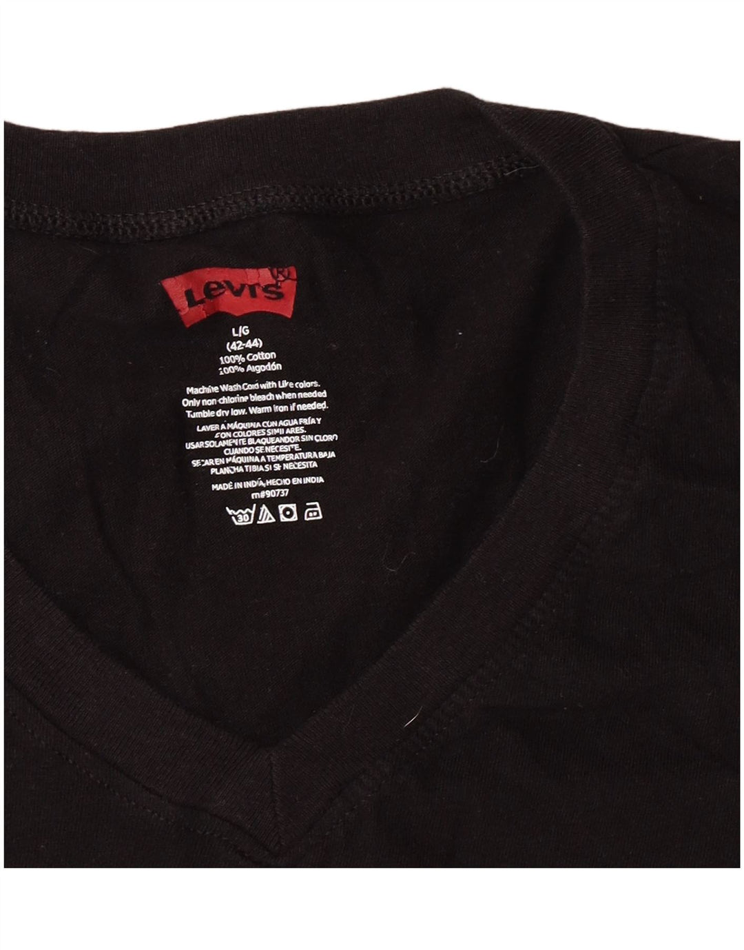 T-shirt da donna Levi's Top UK 16 grande cotone nero classico