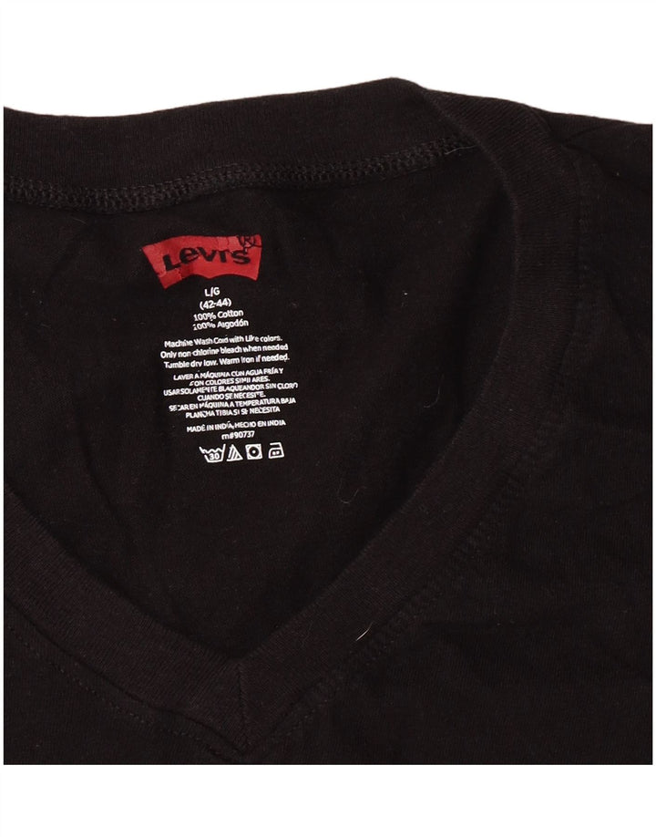 T-shirt da donna Levi's Top UK 16 grande cotone nero classico
