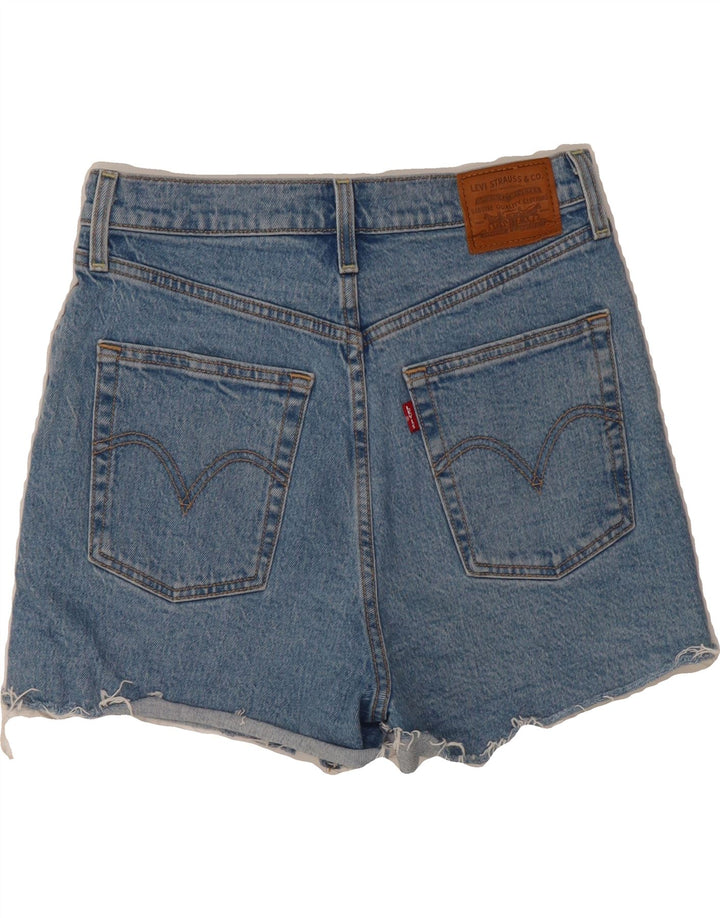 LEVI'S Womens Ribcage Denim Shorts W28 Medium Blue Cotton Vintage Levi's and Second-Hand Levi's from Messina Hembry 