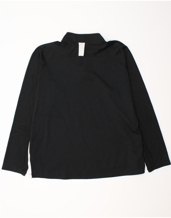 NIKE Top da tuta pullover con zip e collo Dri Fit da uomo 2XL Nero Colourblock