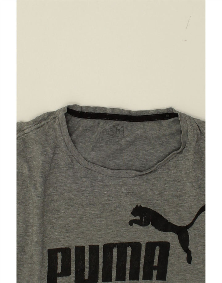 PUMA Mens Graphic T-Shirt Top Large Grey Vintage Puma and Second-Hand Puma from Messina Hembry 