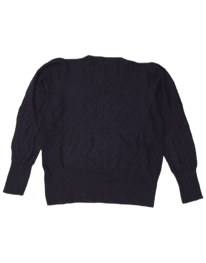 Maglione maglione girocollo da donna Marks & Spencer UK 14 blu navy medio