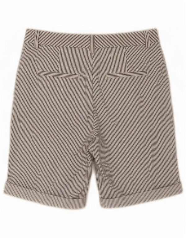 Marks & Spencer Pantaloncini chino da donna UK 10 Small W30 Cotone gessato bianco