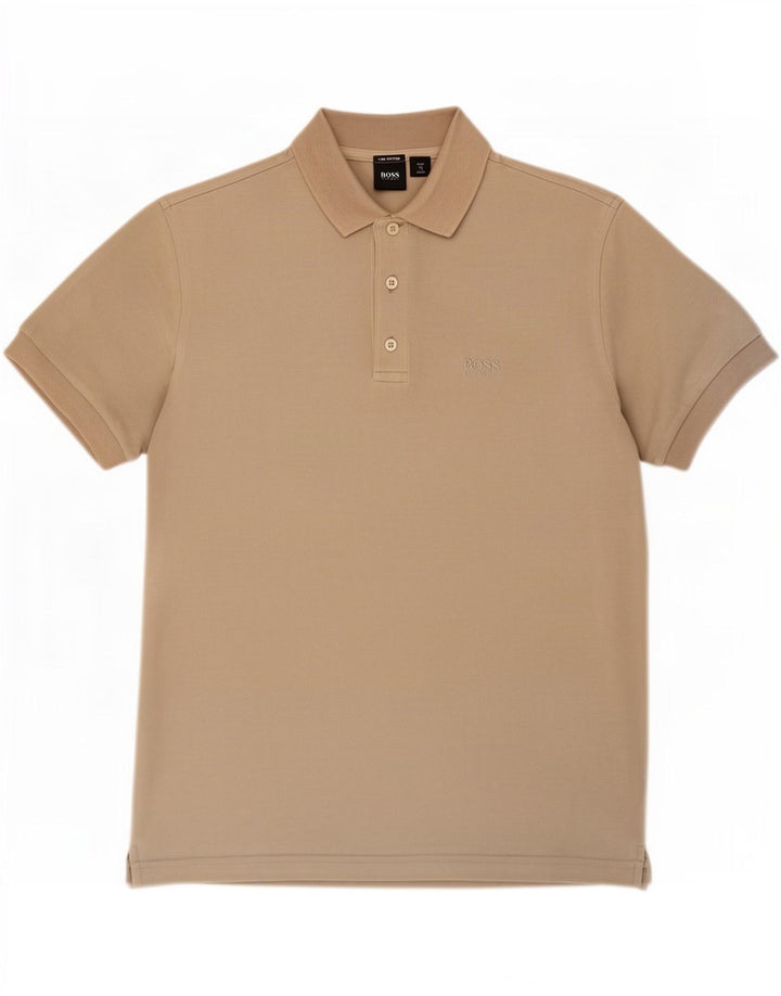 Polo da uomo Hugo Boss piccola in cotone beige
