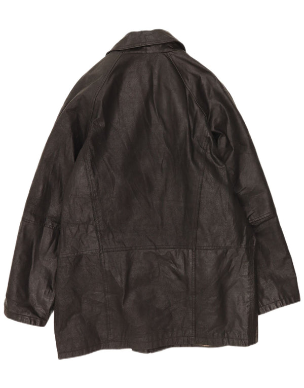 Giubbotto in pelle da uomo Giulia Galanti Duffle UK 40 Large in pelle nera