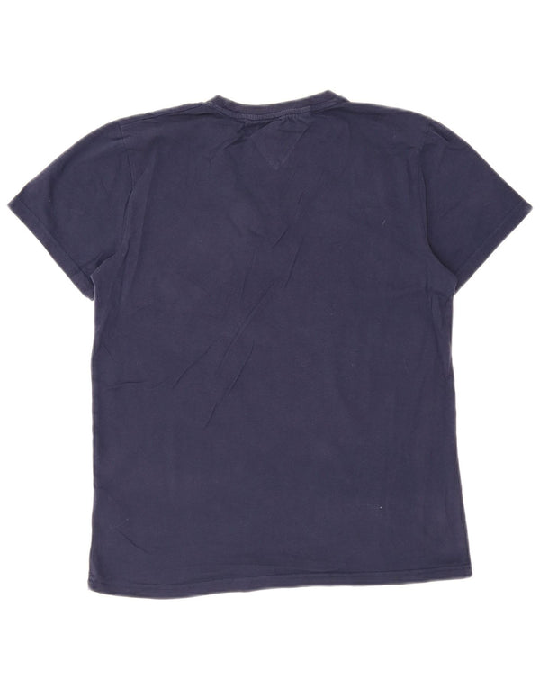 T-shirt slim fit da uomo Tommy Hilfiger Top in cotone blu navy medio