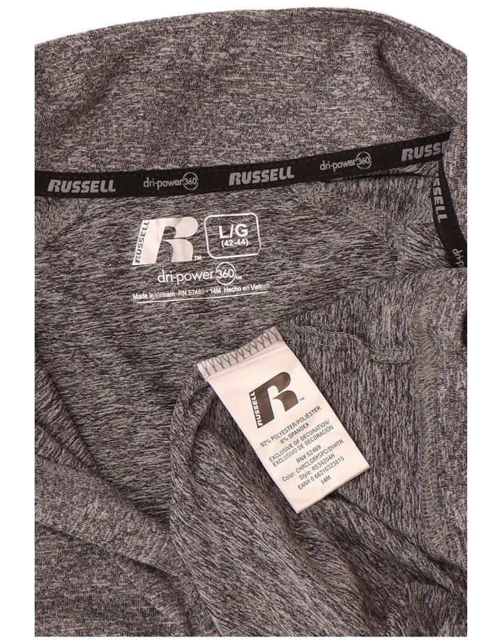 RUSSELL ATHLETIC Top da tuta pullover Dri-Power da uomo UK 42/44 Large Grigio