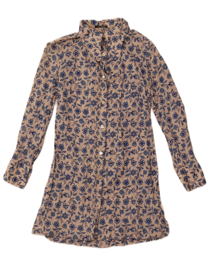 Abito camicia da donna LEONE IT 42 medio bianco sporco floreale