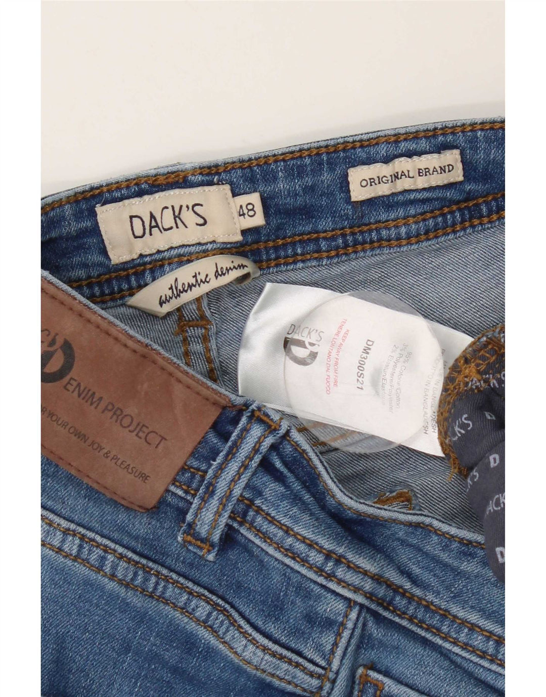 Jeans slim da uomo Dack IT 48 medio W32 L27 cotone blu