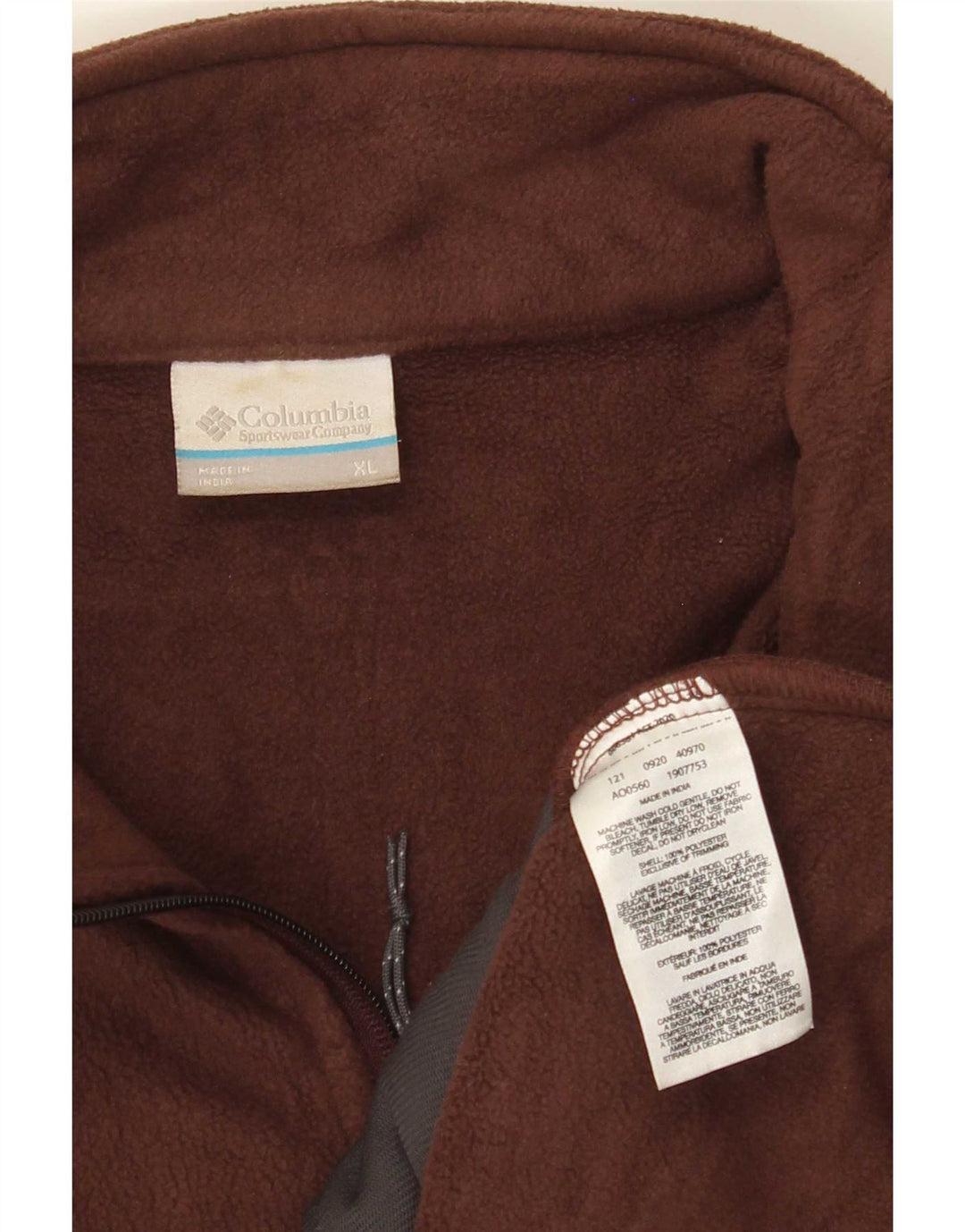 Giacca in pile da uomo Columbia UK 42 XL poliestere marrone