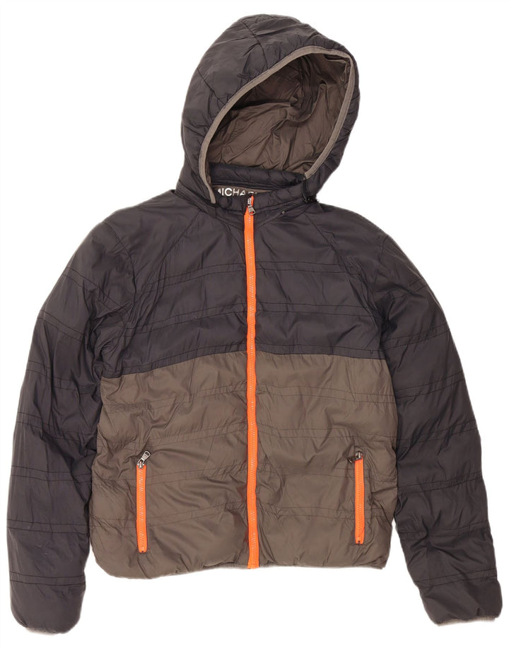 Giacca imbottita con cappuccio MICHAEL KORS per ragazzi 15-16 anni Nylon color block grigio