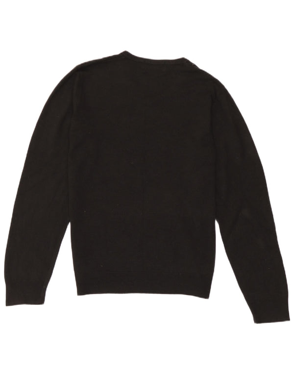Maglione da uomo con scollo a V blu Harbour Marks & Spencer piccolo acrilico nero