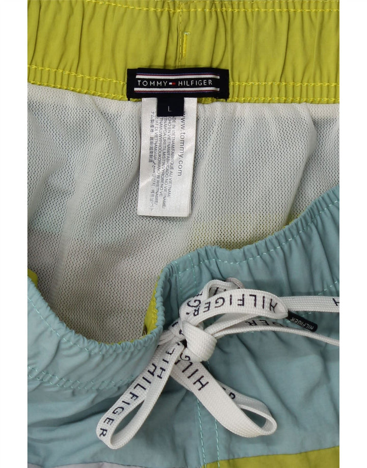 TOMMY HILFIGER Mens Swimming Shorts Large  Multicoloured Colourblock