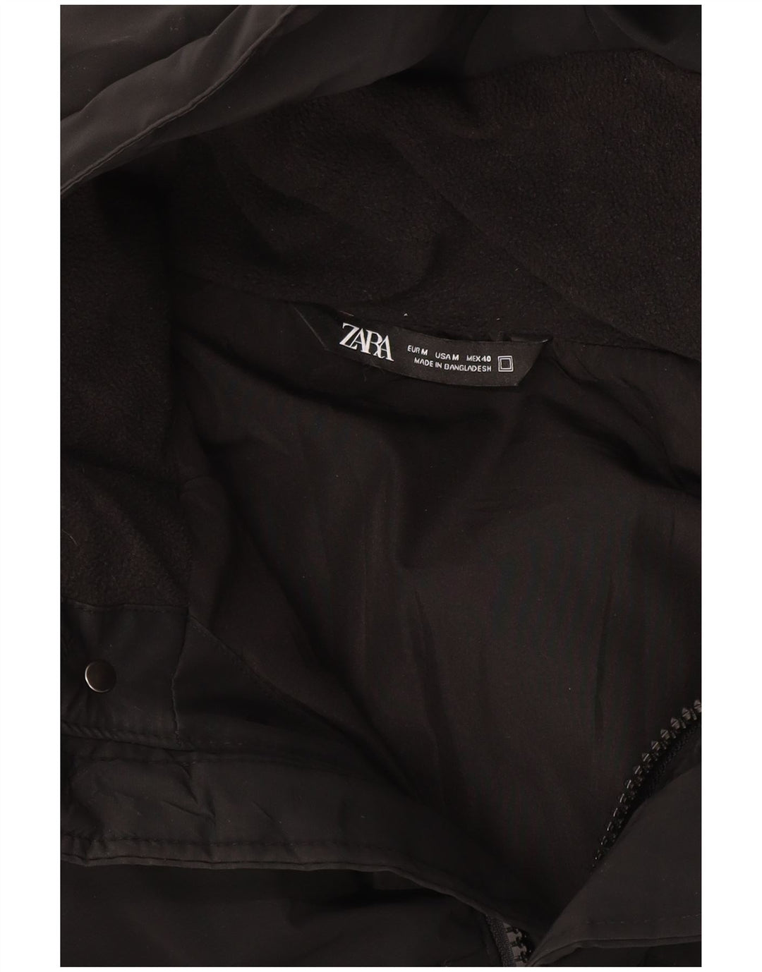 Cappotto imbottito con cappuccio da uomo Zara UK 38 medio nero
