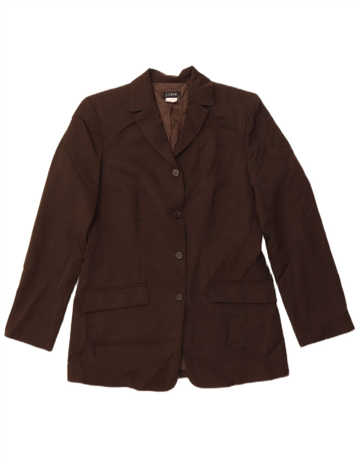 J. CREW Giacca blazer a 4 bottoni da donna US 6 lana marrone medio