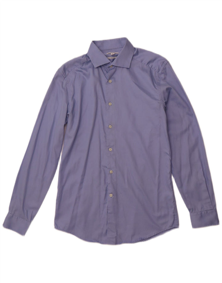 REISS Mens Slim Fit Shirt Medium Blue Cotton