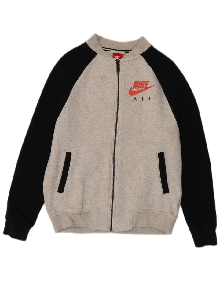 Giacca da ginnastica Nike da uomo con grafica, piccola, in cotone color block grigio