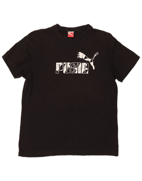 T-shirt grafica da uomo Puma Top XL in cotone nero