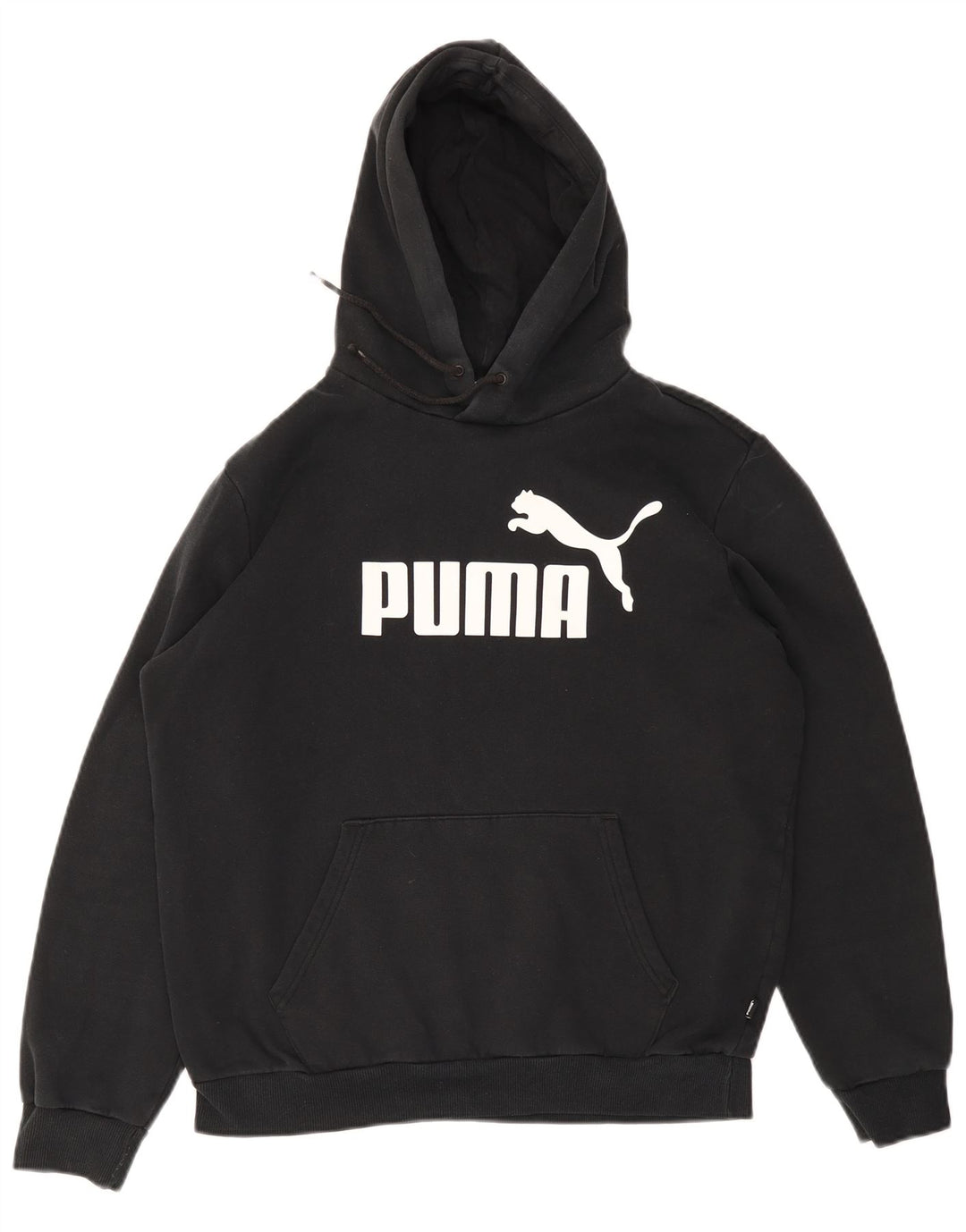 Felpa con cappuccio grafica PUMA da uomo, cotone nero medio