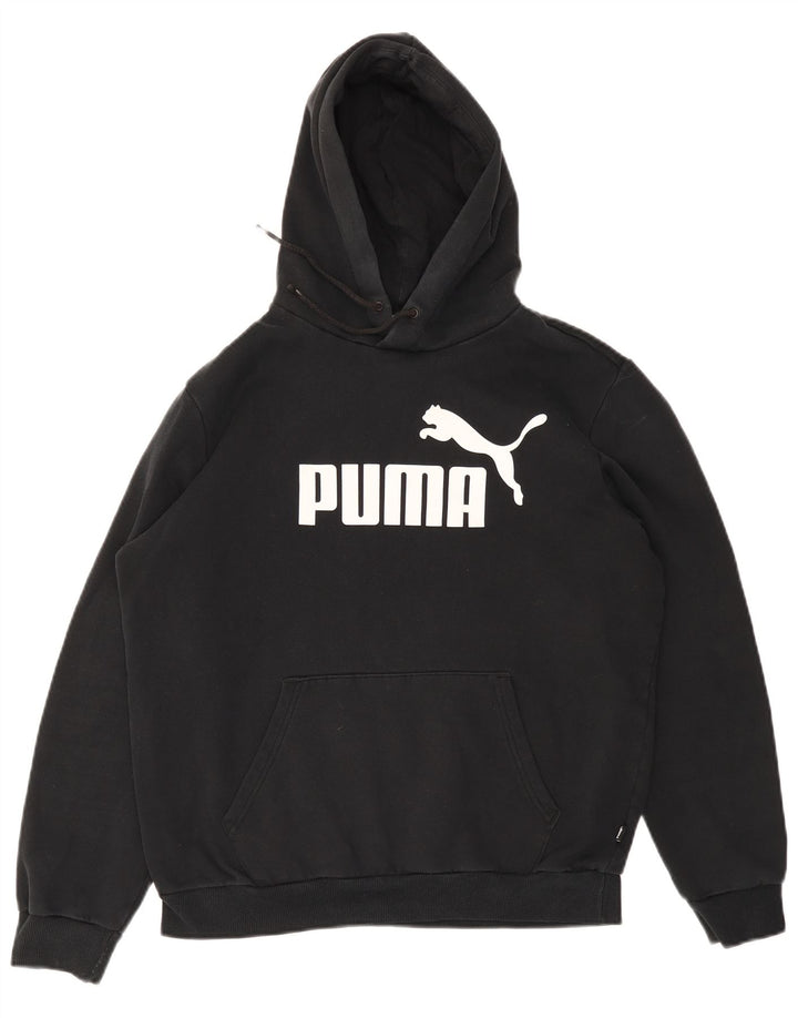 Felpa con cappuccio grafica PUMA da uomo, cotone nero medio