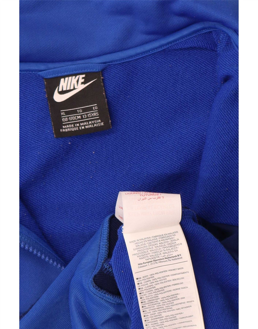Giacca superiore della tuta da ragazzo Nike 13-14 anni XL Blu Colourblock Poliestere
