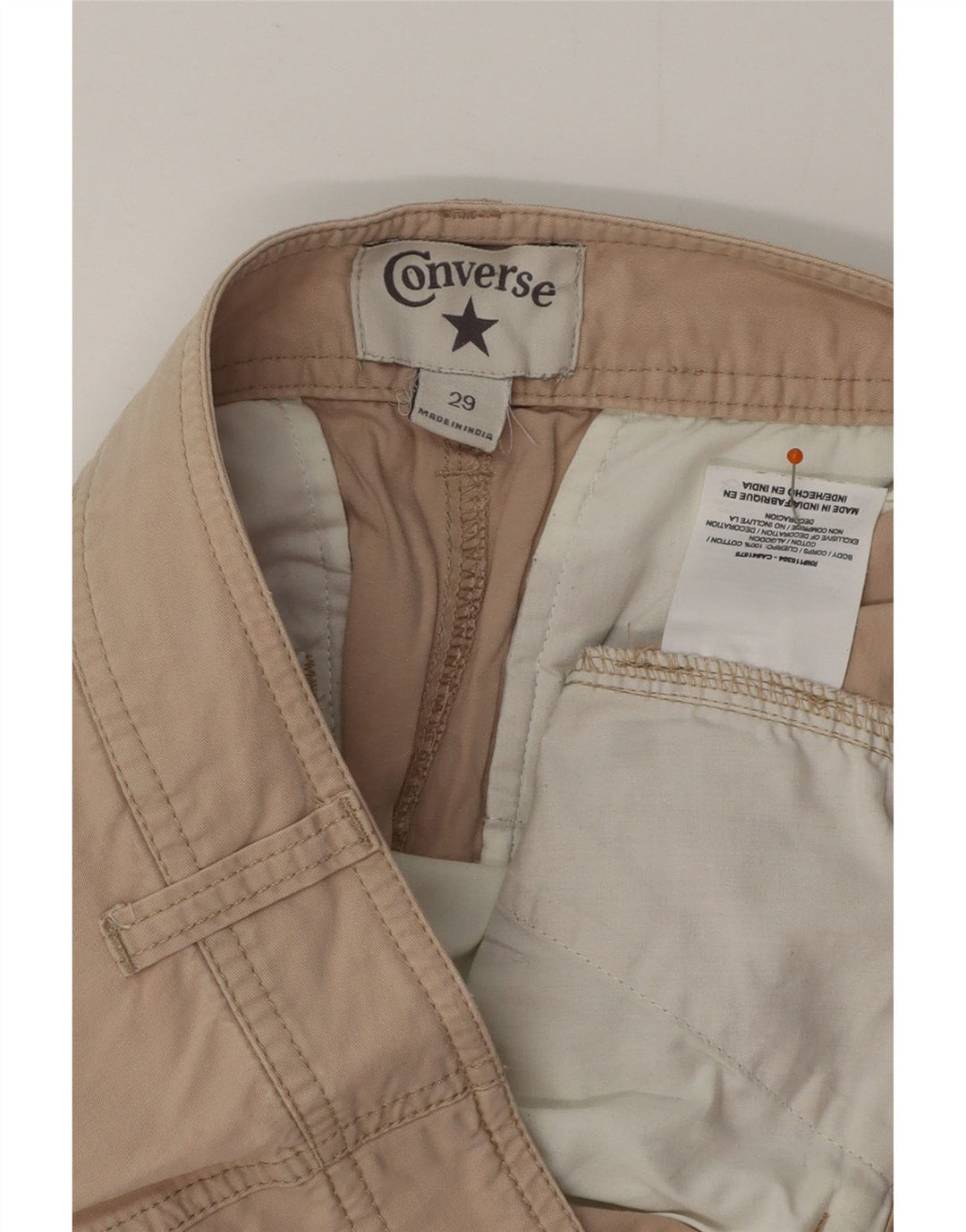 Pantaloncini chino da donna CONVERSE W29 cotone beige medio