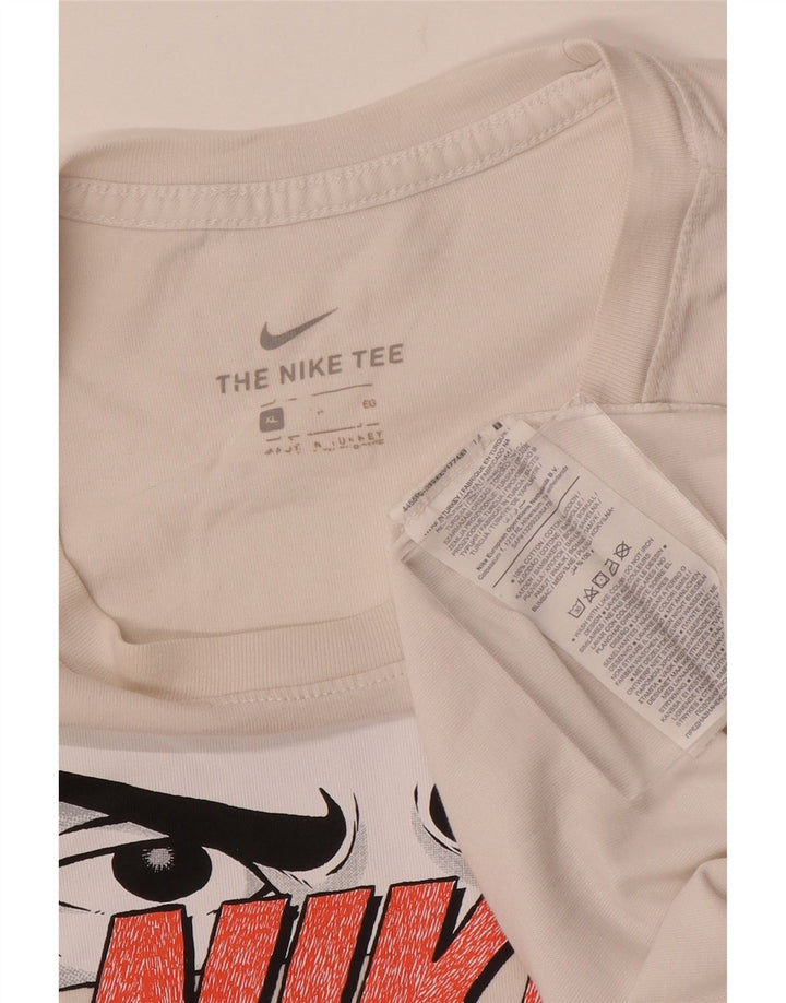 NIKE Mens Graphic T-Shirt Top XL White Cotton